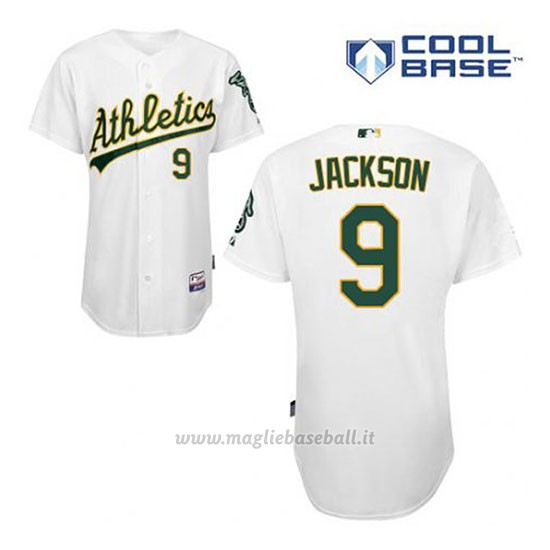 Maglia Baseball Uomo Oakland Athletics Reggie Jackson 9 Bianco 1ªCool Base